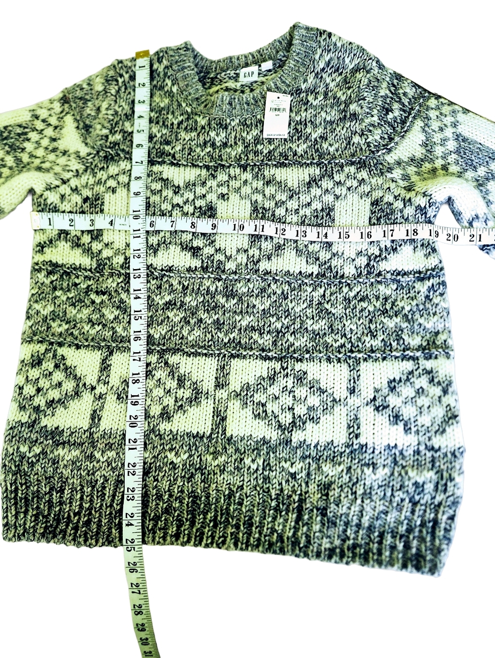 Fair Isle Chunky Knitted Sweater Cream Purple Violet Size Small Wool Blend - Picture 3 of 13